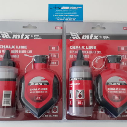 JOGO DE CARRETEL DE LINHA DE 30 M E GIZ PARA MARCACAO 115 G, VERMELHO-MTX