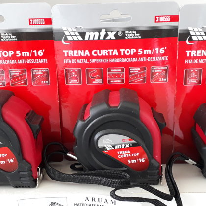 TRENA CURTA, 5 M X 25 MM, GANCHO PONTA MAGNETICA, ESTOJO EM PLASTICO COM BORRACHA TERMOPLA