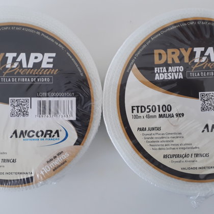 FITA TELADA FIBRA DE VIDRO PREMIUM ANCORA 48MM X100M