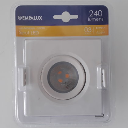 S P O T L E D QUADR MR11 3W 3.000K BIVOLT