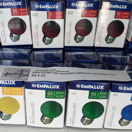 MINI GLOBO LED COLORIDA EMPALUX 1W BIVOLT E27