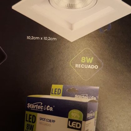 SPOT PP 8W 6500K QUADR Startec RECUADO 149410017