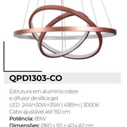 Pendente cobre para mesa de.jantar