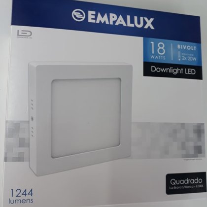 P A I N E L D OWN LIGHT QDO SOB 22CM 18W 6000K EMPALUX