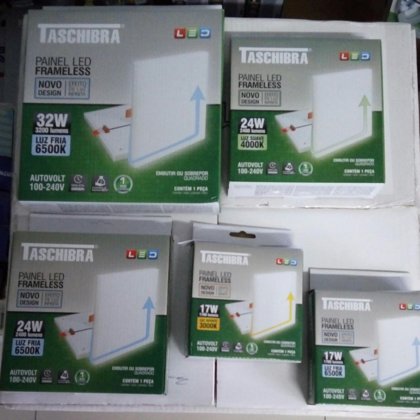 PAINEL DE EMBUTIR E SOBREPOR LUZ INFINITA 3000K, 4000K E 6500K TASCHIBRA