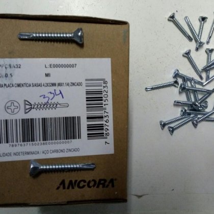 PARAFUSO PLACA CIMENTÍCIA SEM ASAS 4,2 X 32 MM ZINCADO ÂNCORA